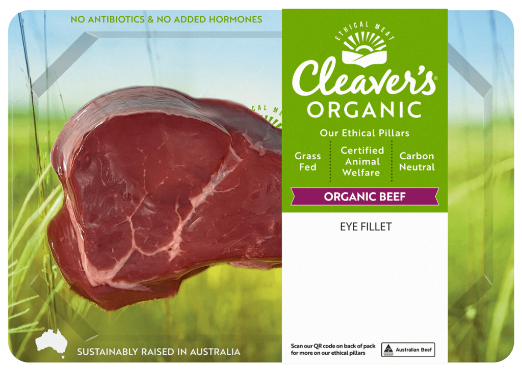 Cleaver's Organic Grassfed Beef Eye Fillet