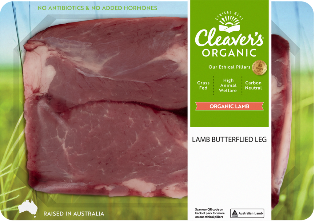 Cleaver's Organic Grassfed Lamb Butterflied Leg