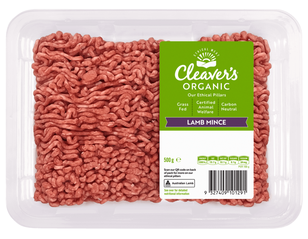 Cleaver's Organic Grass fed Lamb Mince