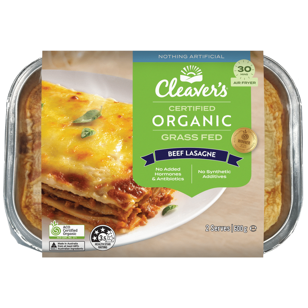 organic beef lasagne